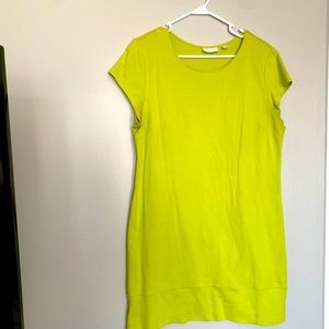 Chartreuse T-shirt dress, New York & Company